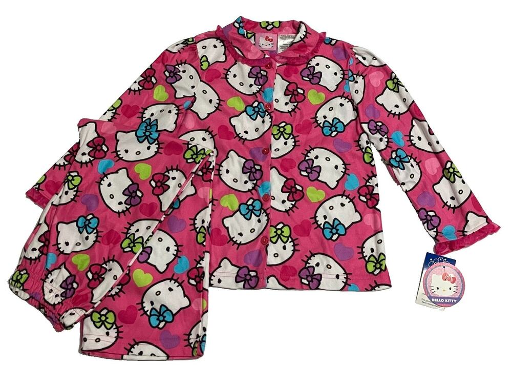 Little Girls 2014 Hello Kitty Winter Flannel Pajamas by Sanrio Pink Multi 5T NWT